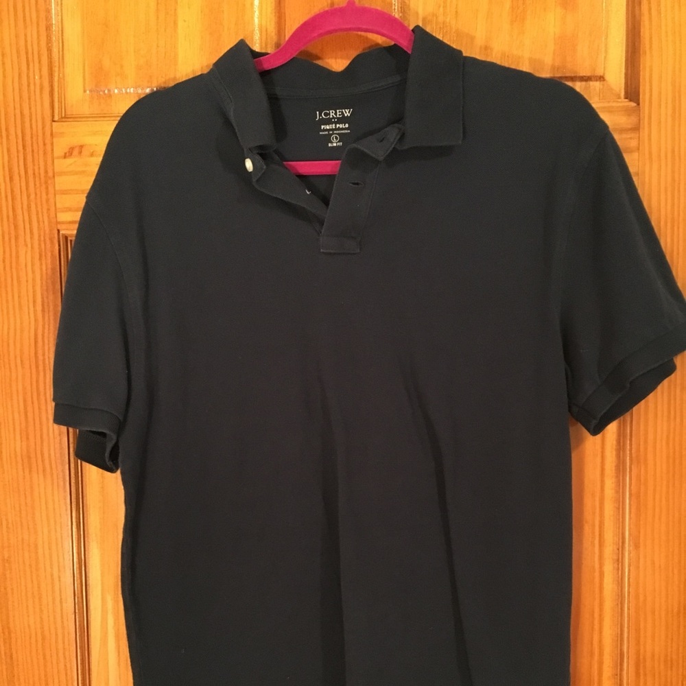 Navy J. Crew Polo, Large Slim Fit